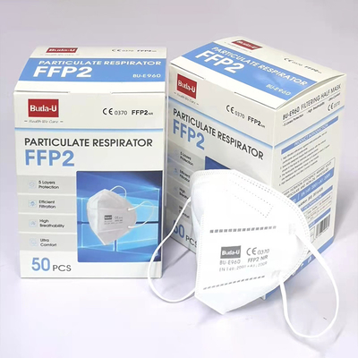 Respirador de partículas no tejido disponible de la mascarilla FFP2 del estándar de la UE FFP2 NR, con CE0370